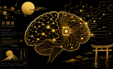 Reprograma tu mente — ilustración de cerebro y tecnología